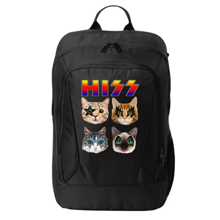 Funny Cat Hiss Rock And Roll For Cat Lover Cat Dad Cat Mom City Backpack