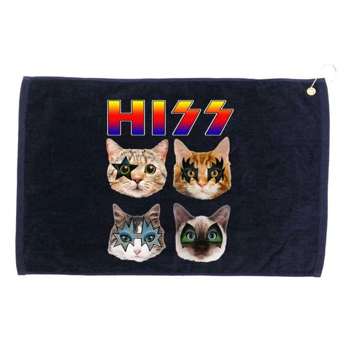 Funny Cat Hiss Rock And Roll For Cat Lover Cat Dad Cat Mom Grommeted Golf Towel