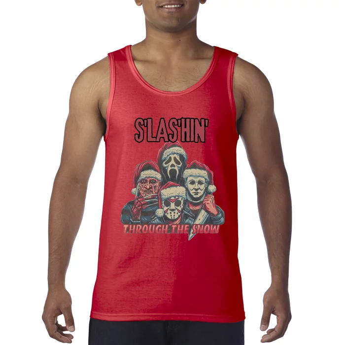 Funny Christmas Horror Characters Ugly Christmas Sweater Tank Top