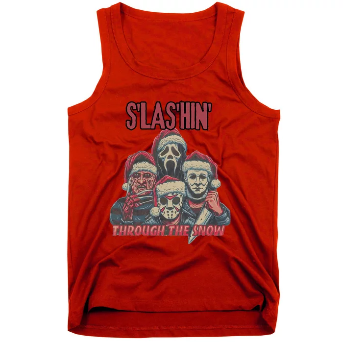 Funny Christmas Horror Characters Ugly Christmas Sweater Tank Top