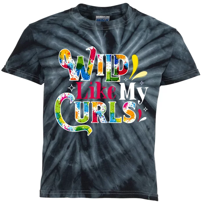 Funny Curly Hair Leopard Wild Like My Curls Gift Kids Tie-Dye T-Shirt