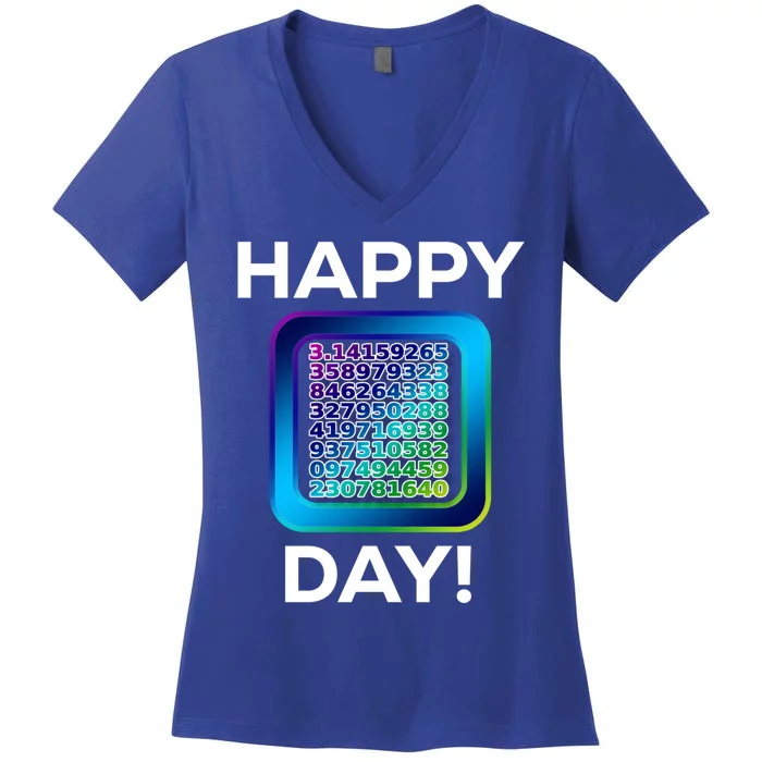 Funny Cute Happy Pi Day Celebration Math Numbers Fun Great Gift Women's V-Neck T-Shirt