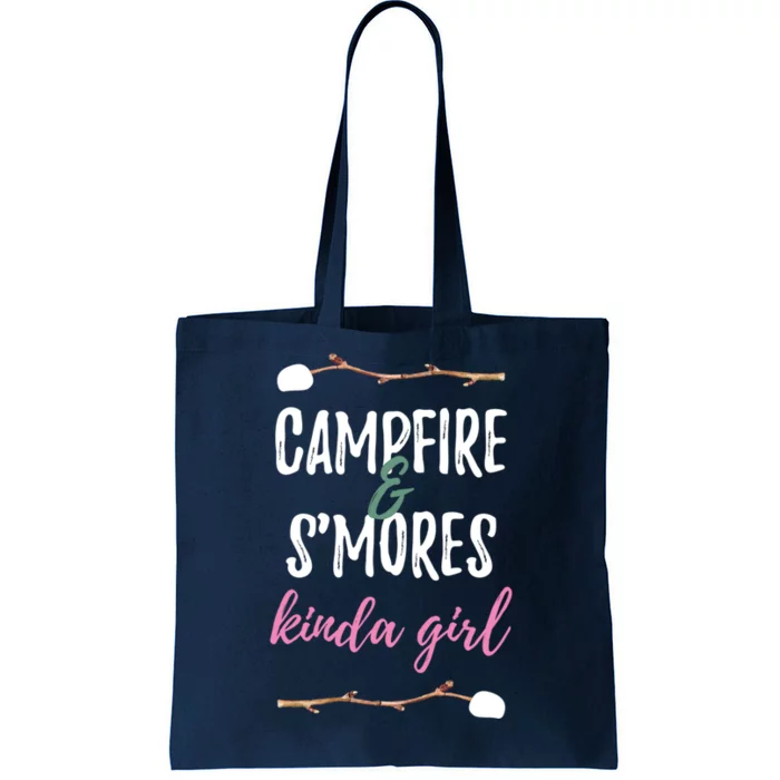 Funny Camping Happy Camper Gift Campfire & Smores Kinda Tote Bag