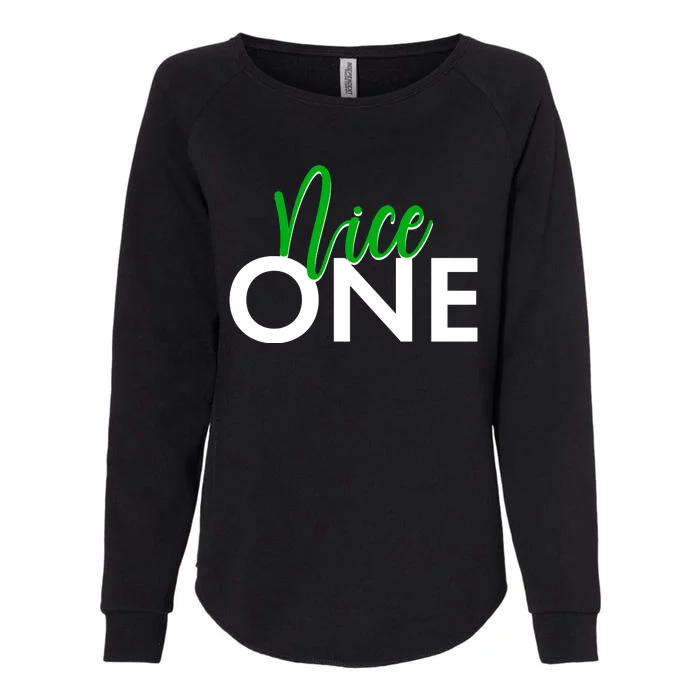 Funny Christmas Holiday Matching Shirt Nice One Womens California Wash Sweatshirt