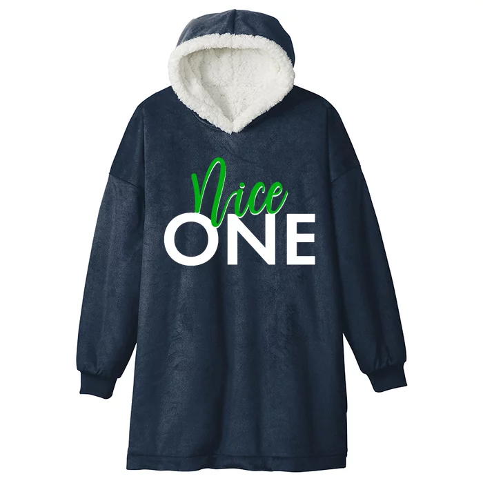 Funny Christmas Holiday Matching Shirt Nice One Hooded Wearable Blanket