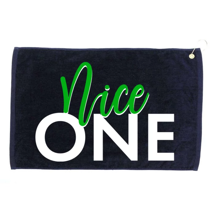 Funny Christmas Holiday Matching Shirt Nice One Grommeted Golf Towel