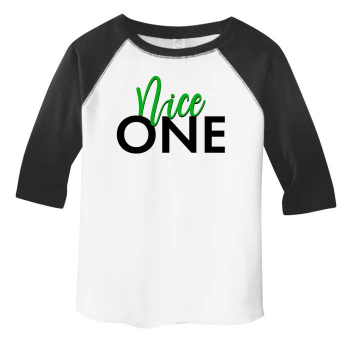 Funny Christmas Holiday Matching Shirt Nice One Toddler Fine Jersey T-Shirt