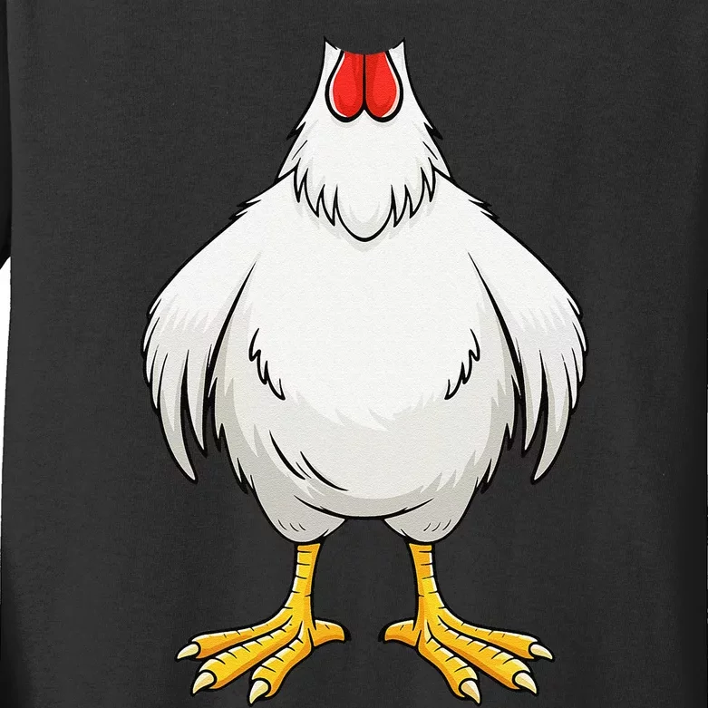 Funny Chicken Hen Body Costume Gift Kids Long Sleeve Shirt