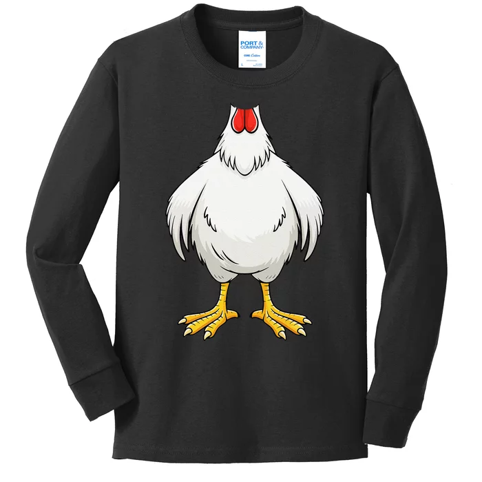 Funny Chicken Hen Body Costume Gift Kids Long Sleeve Shirt