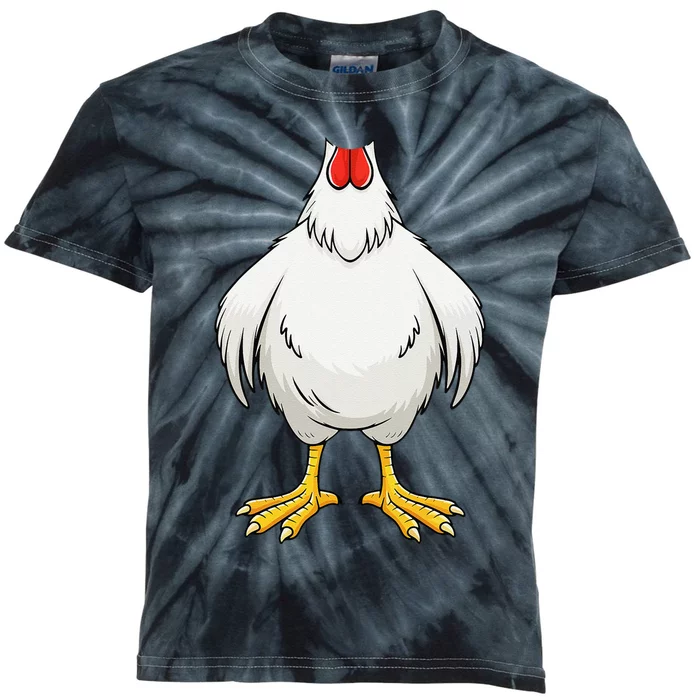 Funny Chicken Hen Body Costume Gift Kids Tie-Dye T-Shirt