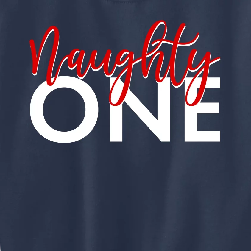 Funny Christmas Holiday Matching Shirt Naughty One Kids Sweatshirt