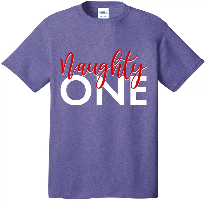 Funny Christmas Holiday Matching Shirt Naughty One T-Shirt