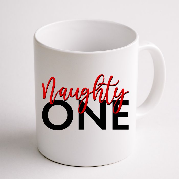 Funny Christmas Holiday Matching Shirt Naughty One Front & Back Coffee Mug