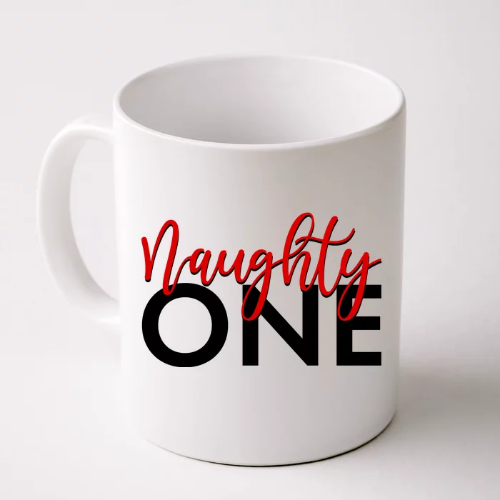 Funny Christmas Holiday Matching Shirt Naughty One Front & Back Coffee Mug