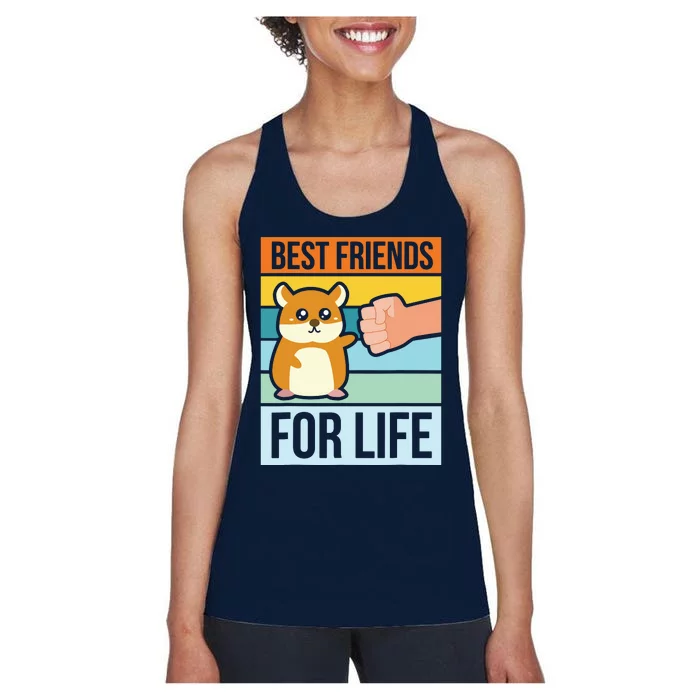 Funny Cute Hamster Gifts Face Best Friends For Life Women's Racerback Tank