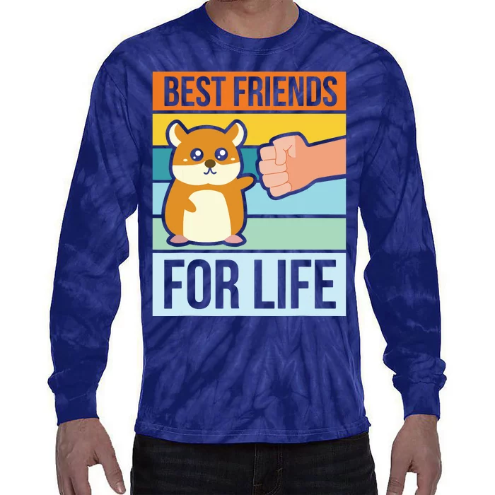 Funny Cute Hamster Gifts Face Best Friends For Life Tie-Dye Long Sleeve Shirt