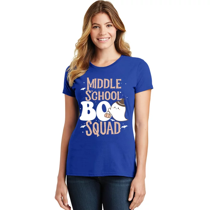 Funny Cute Halloween Middle School Boo Squad Costume Teacher Gift Women's T-Shirt