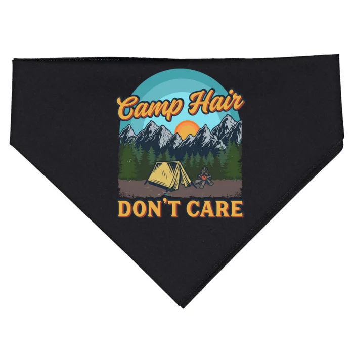 Funny Camp Hair Don't Care USA-Made Doggie Bandana