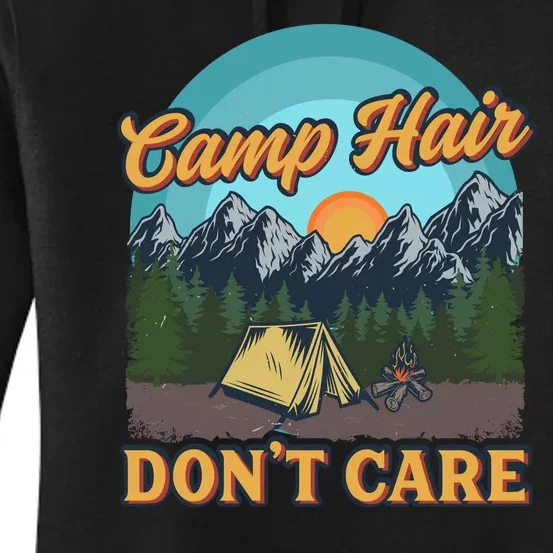 Funny Camp Hair Don't Care Women's Pullover Hoodie