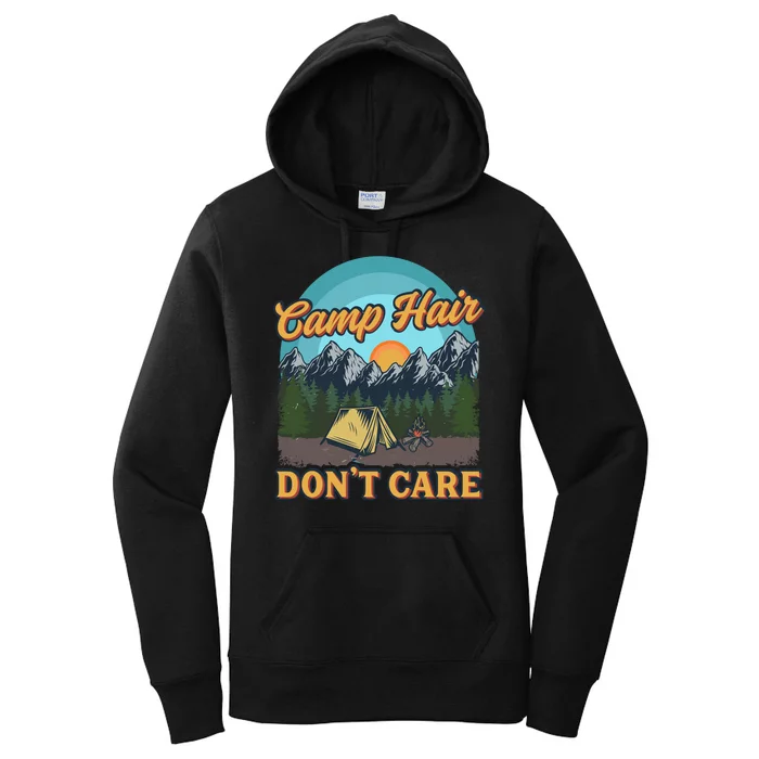 Funny Camp Hair Don't Care Women's Pullover Hoodie