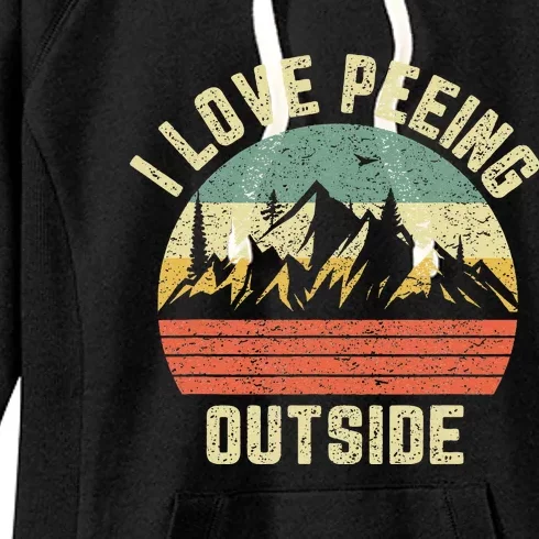 Funny Camping Hiking Outdoors I Love Peeing Outside Women's Fleece Hoodie