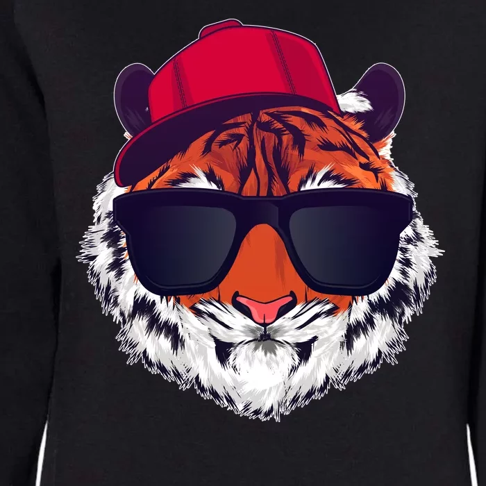 Funny Cool Hipster Tiger Sunglass Womens California Wash Sweatshirt