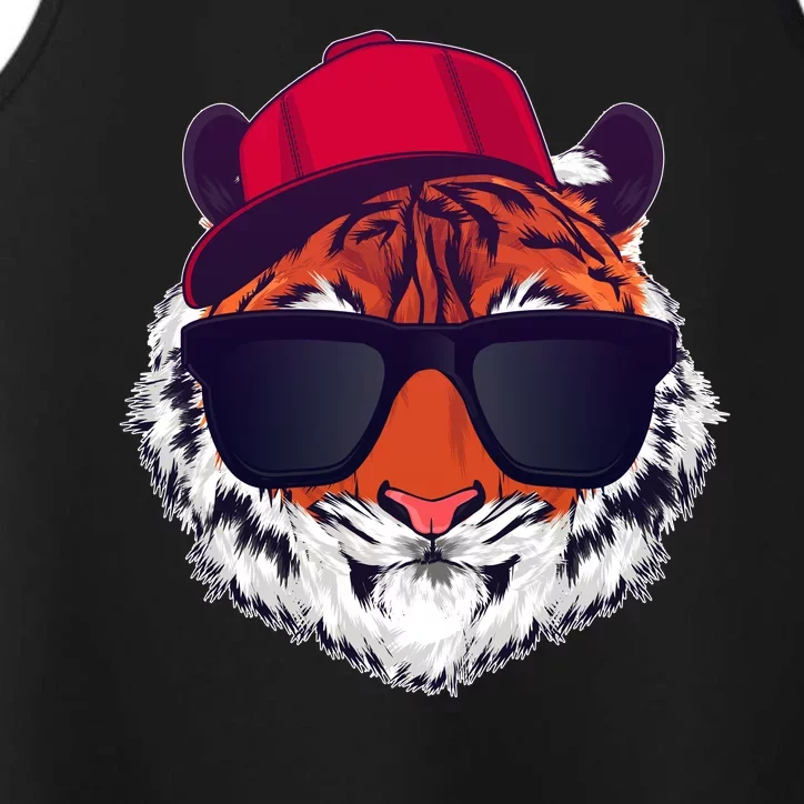 Funny Cool Hipster Tiger Sunglass Performance Tank