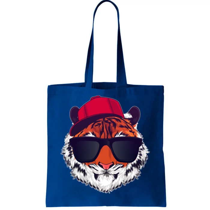 Funny Cool Hipster Tiger Sunglass Tote Bag