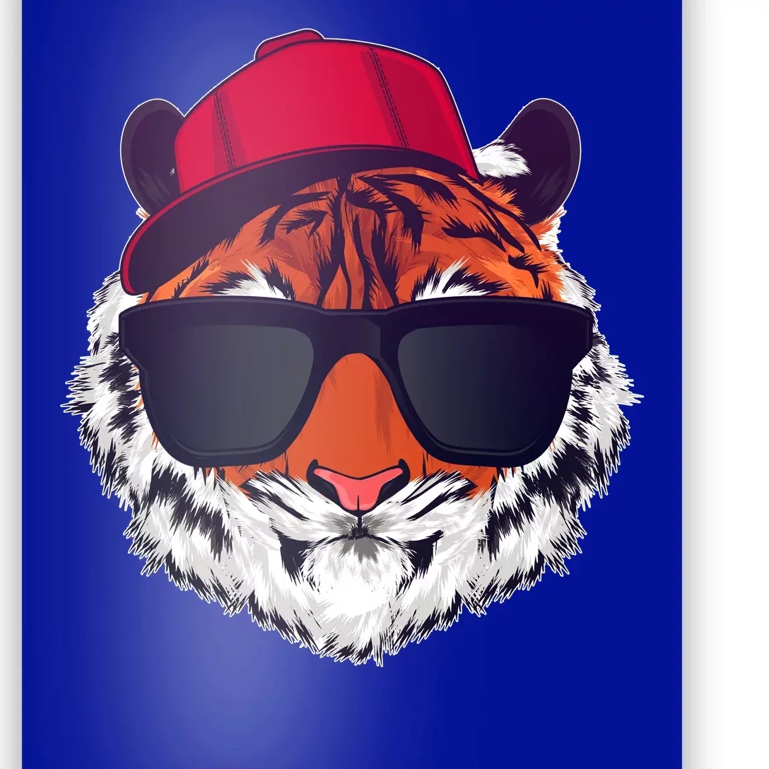 Funny Cool Hipster Tiger Sunglass Poster