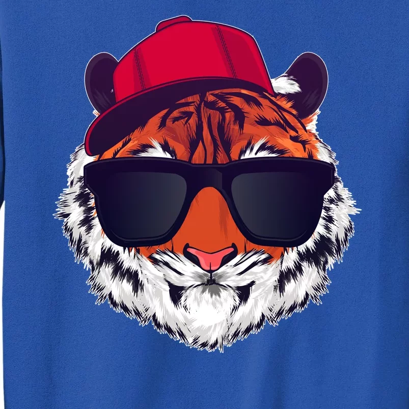 Funny Cool Hipster Tiger Sunglass Tall Sweatshirt