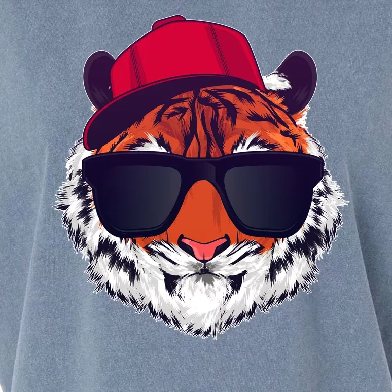 Funny Cool Hipster Tiger Sunglass Garment-Dyed Women's Muscle Tee