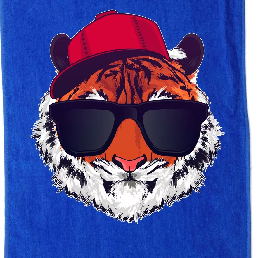 Funny Cool Hipster Tiger Sunglass Platinum Collection Golf Towel