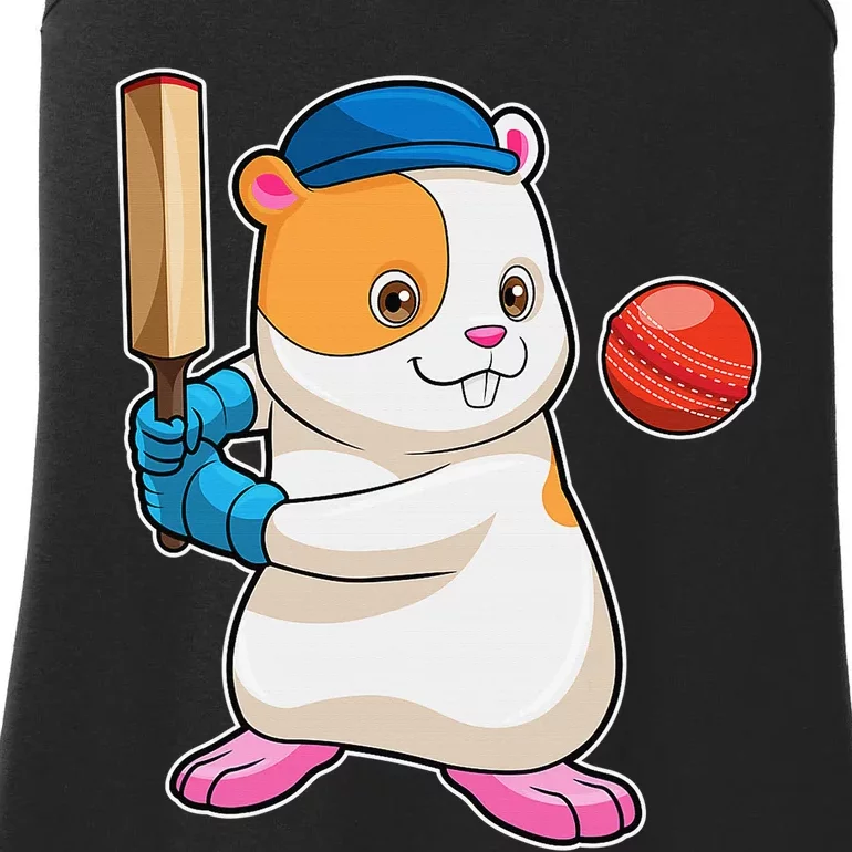 Funny Cute Hamster Cricket Bat Sports Gift Ladies Essential Tank