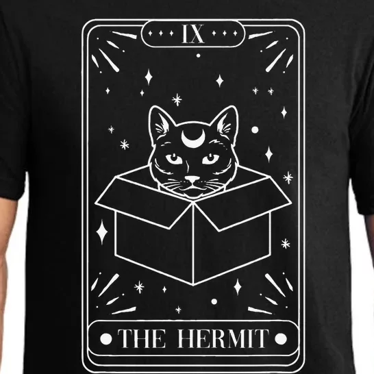 Funny Cat Hermit Tarot Card Witch Astrology Occult Halloween Pajama Set