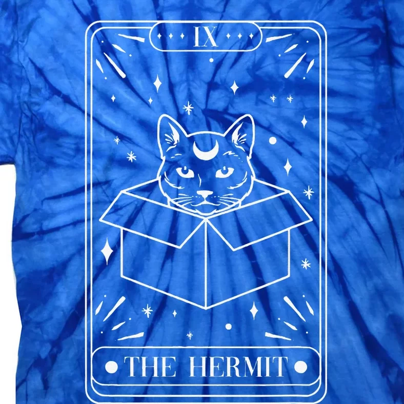 Funny Cat Hermit Tarot Card Witch Astrology Occult Halloween Tie-Dye T-Shirt