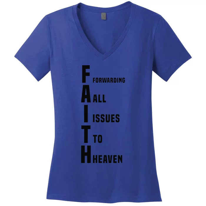 Funny Christian Humor Faith Jesus God Women's V-Neck T-Shirt