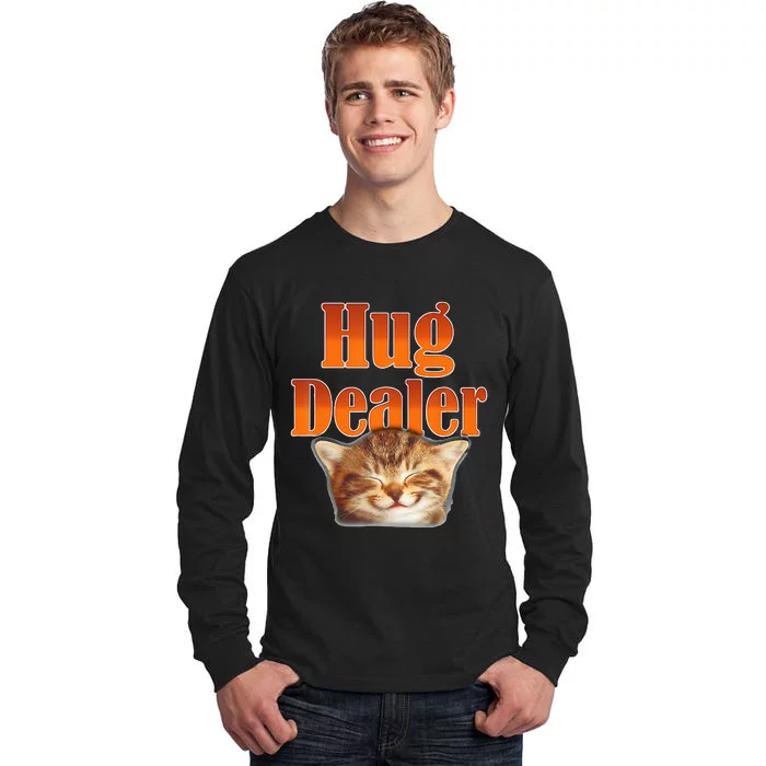 Funny Cat Hug Dealer Cute Kitty For Feline Fans Tall Long Sleeve T-Shirt