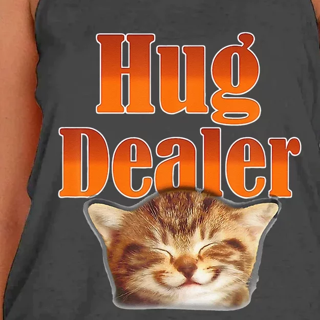 Funny Cat Hug Dealer Cute Kitty For Feline Fans Women's Knotted Racerback Tank