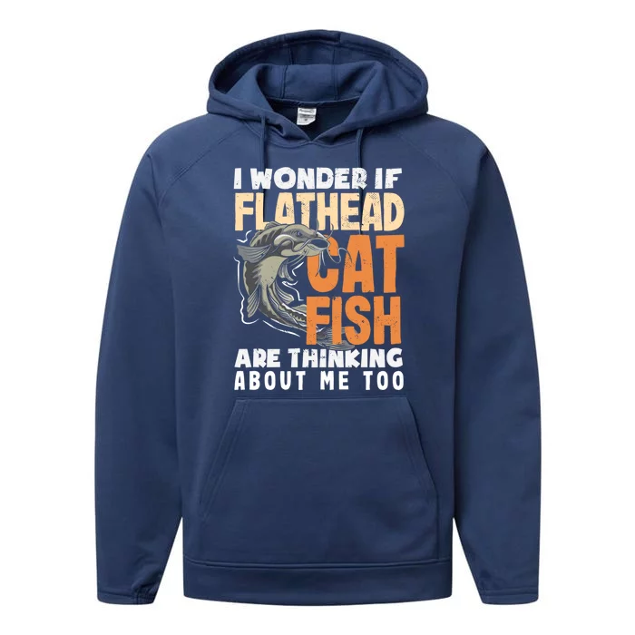 Funny Catfish Hunter Catfish Enthusiast Flathead Catfish Great Gift Performance Fleece Hoodie