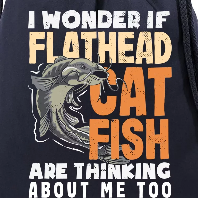 Funny Catfish Hunter Catfish Enthusiast Flathead Catfish Great Gift Drawstring Bag