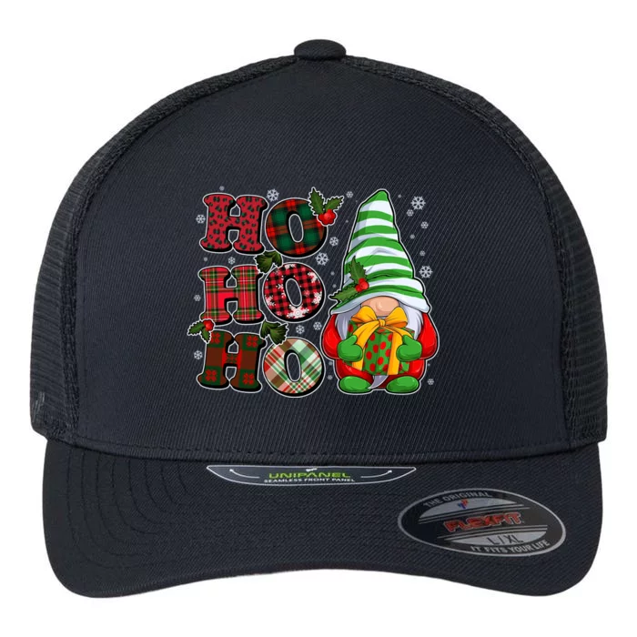 Funny Christmas Ho Ho Ho Gnome Flexfit Unipanel Trucker Cap