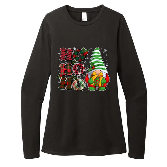 Funny Christmas Ho Ho Ho Gnome Womens CVC Long Sleeve Shirt