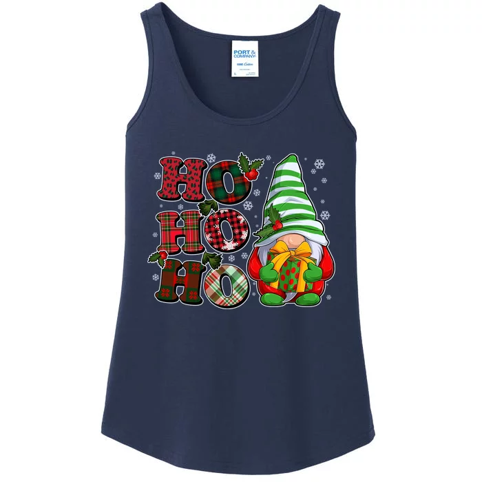 Funny Christmas Ho Ho Ho Gnome Ladies Essential Tank