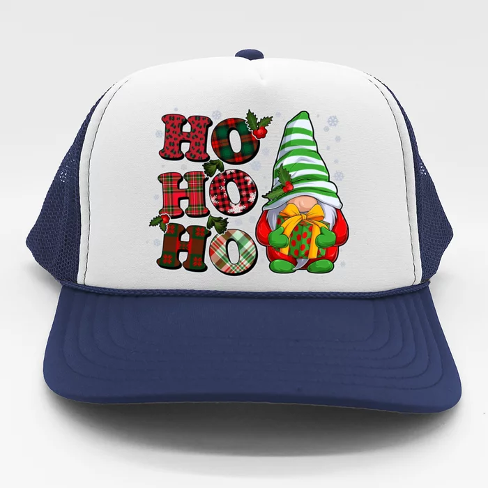 Funny Christmas Ho Ho Ho Gnome Trucker Hat