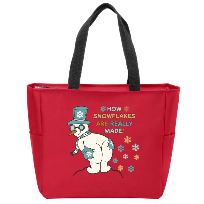 Funny Christmas How Snowflake Are Really Made Zip Tote Bag