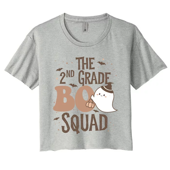 Funny Cute Halloween 3Rd Grade Boo Squad Costume Teacher Cool Gift Women's Crop Top Tee