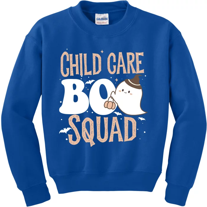 Funny Cute Halloween Care Boo Squad Costume Teacher Cool Gift Kids Sweatshirt