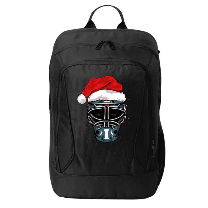 Funny Christmas Hockey Goalie Mask Santa Hat Xmas Celebrate Cute Gift City Backpack