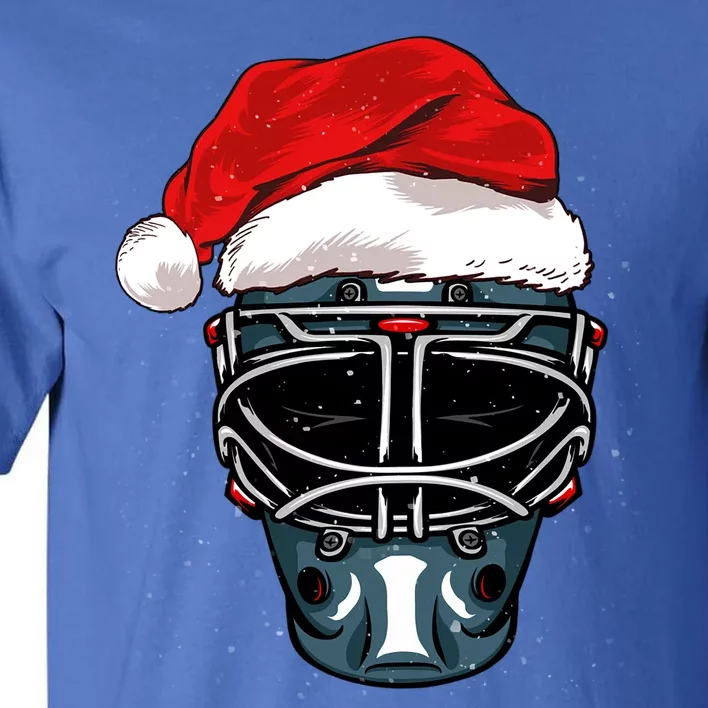 Funny Christmas Hockey Goalie Mask Santa Hat Xmas Celebrate Cute Gift Tall T-Shirt