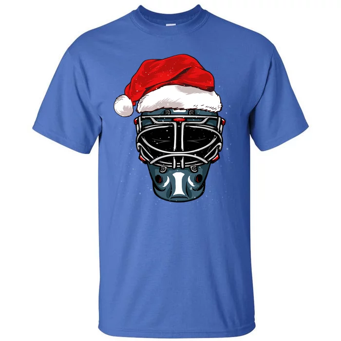 Funny Christmas Hockey Goalie Mask Santa Hat Xmas Celebrate Cute Gift Tall T-Shirt